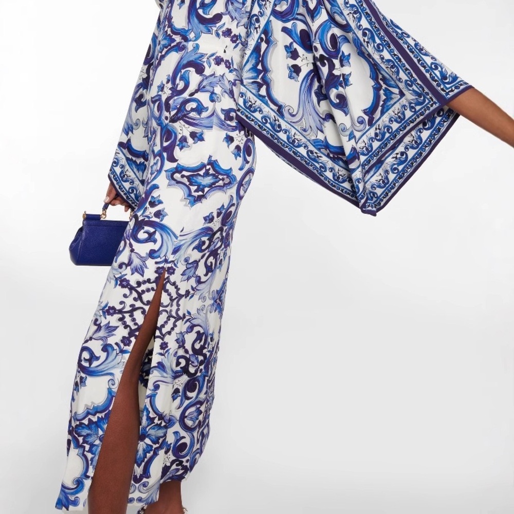 Zimmermann Blue and White Printed Long Sleeve Maxi Dress - Picture 4 of 4